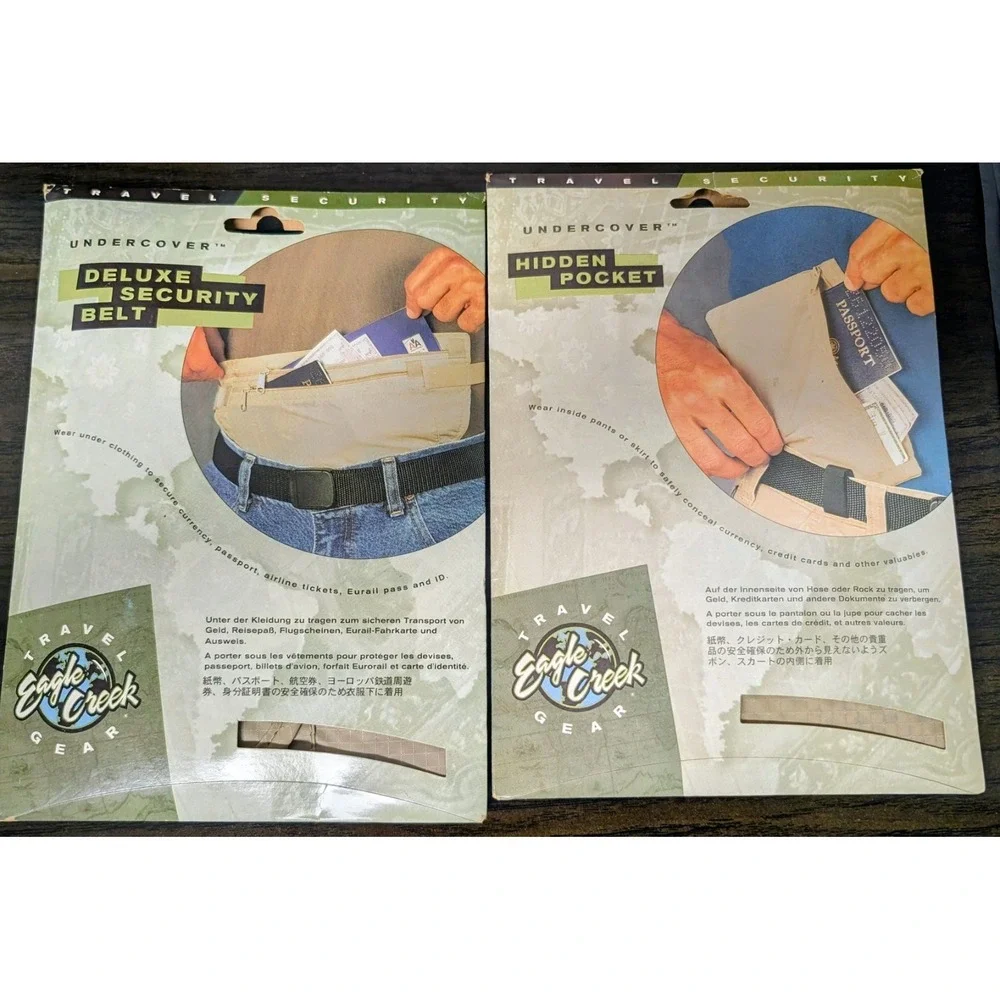 2NEW Eagle Creek Undercover Passport Money Case & Hidden Pocket Original Package
